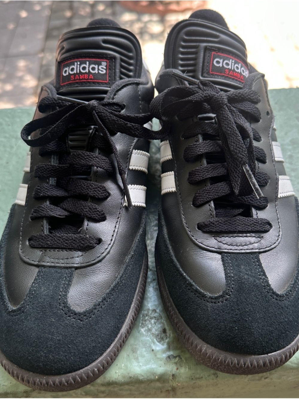 Adidas Black Samba Sneakers with White Stripes men’s size 8
